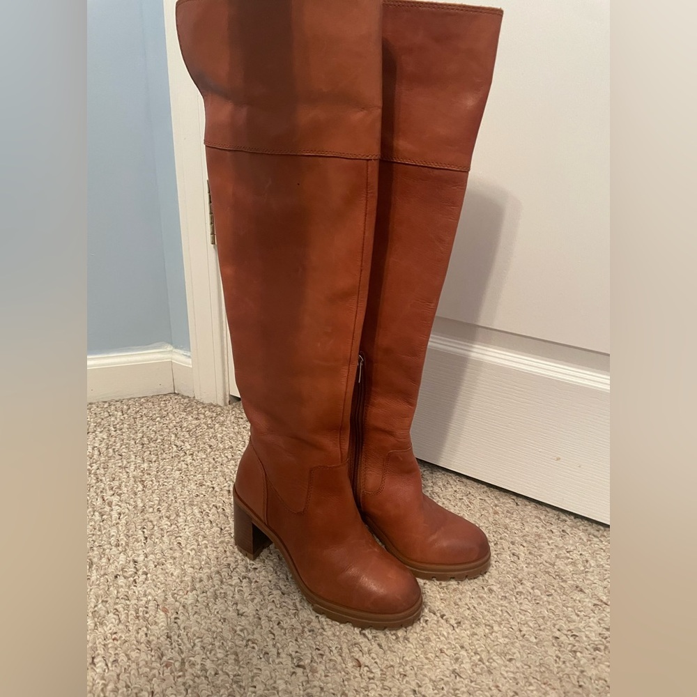 Vince Camuto New Dasemma Tan Over The Knee Block Heel Boot 6 - Picture 3 of 16